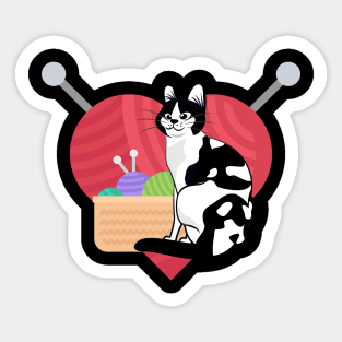 Easily Distracted by Cats and Knitting Sticker